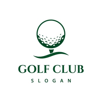 Golf Ball Design, Tee with Simple Wave Symbol. For Golf Clubs Sports Logo vector