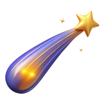 3D Golden Star Shooting Star Illustration png