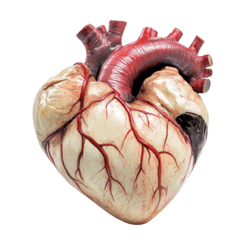 3d heart model in medical lab for science learning png