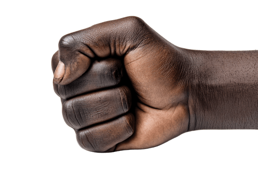 Fist clenching action studio hand image isolated close-up png