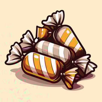 Colorful Candy Illustration with Wrapped Hard Candies vector
