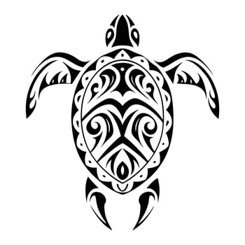 Maori style turtle tattoo vector