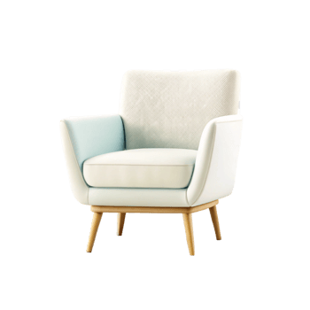 Minimalist armchair design with pastel colors png