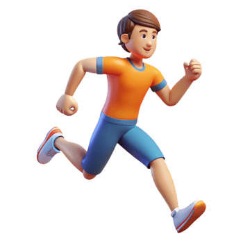 3D runner character for sports themes png