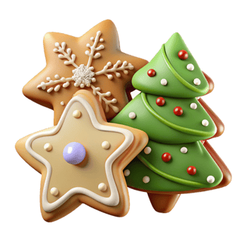 Delicious Christmas cookies with icing png