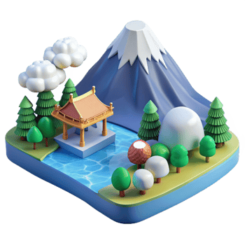 Scenic Hokkaido Japan mountain landscape png