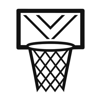 Basketball Hoop with Backboard Outline Design vector