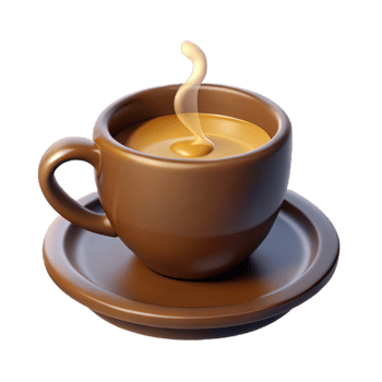 A cup of coffee with a steaming hot liquid png