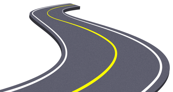 Winding Asphalt Road transparent Background png