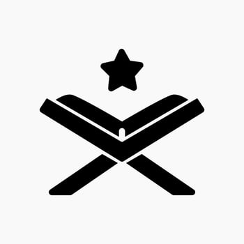 Design Illustration graphic of opened Al Quran icon with glyph style. Suitable for UI, mobile design, web design, etc. vector