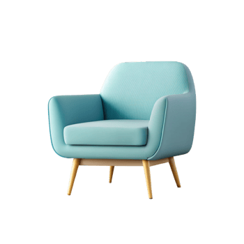 Stylish armchair in soft pastel tones png