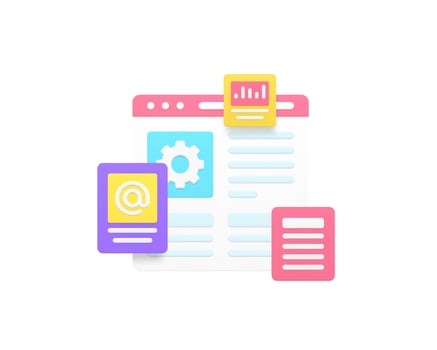 Business workflow analyzing statistic project research 3d icon realistic illustration vector