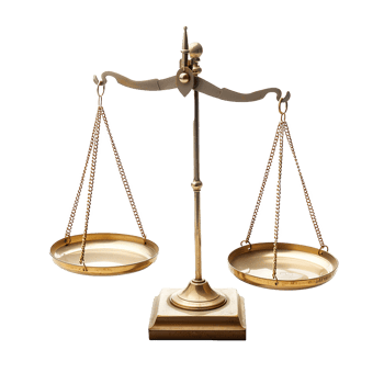 Golden Scales of Justice Symbol of Balance and Law png