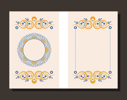 Colorful Ornamental book cover design template vector