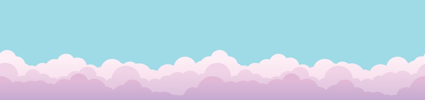 Seamless cloud border pattern. Pink clouds for Valentine's Day vector