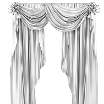Elegant Silver Curtains Draped Beautifully png