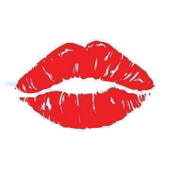 Red lips on white background vector