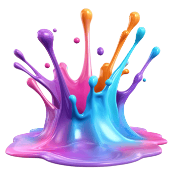 colorful liquid splash on transparent background png