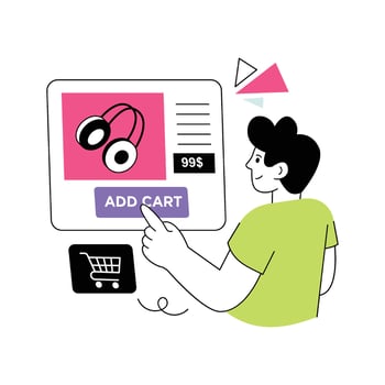 Add To Cart Flat Style Design illustration. Stock illustration vector