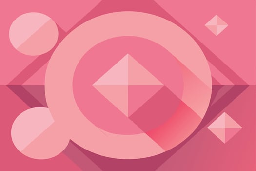 Abstract Pink Geometric Shapes Circles, Diamonds, Triangles, Design. vector