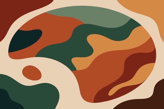 Abstract Earth Tones Organic Shapes, Modern Art, Trendy Design, Fall Colors, Beige Background, Autum. vector