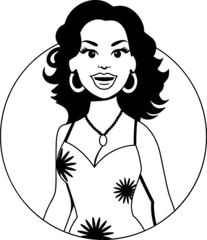 A glyph illustration of female cuban singer vector