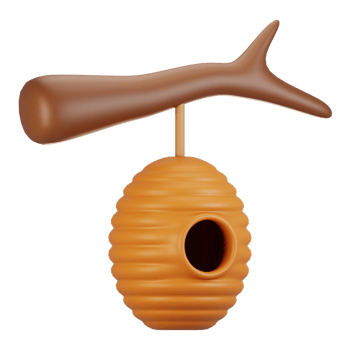3d rendering autumn icon concept. 3d render bee hive icon png