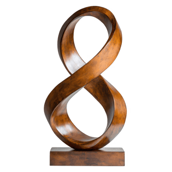 A modern sculpture designed in the shape of an infinity symbol, showcasing elegance and art. png