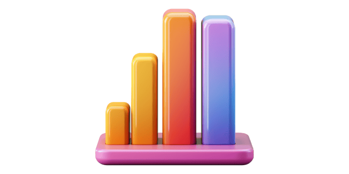 Colorful bar graph icon isolated on transparent background png