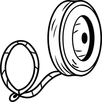 Yoyo toy icon in doodle style vector