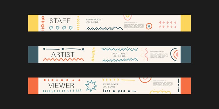 Event wristband. Customizable event wristband template. Design for festival, concert, party, and corporate events. vector