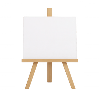 Blank canvas on easel ready for your artistic expression and creative ideas. png