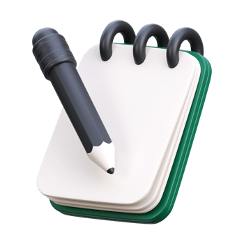 Notes And Pencil 3D Illustration png