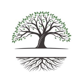 Green Tree Logo Illustration Abstract Eco Design vector