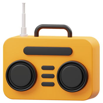 Radio 3D icon Illustration png