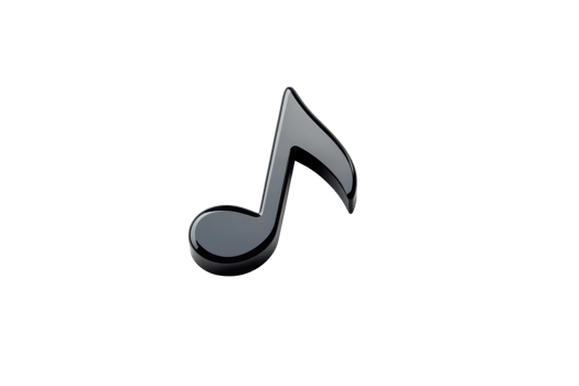 A sleek black musical note icon on a transparent background. symbolizing music and rhythm as a design element for creative projects. png
