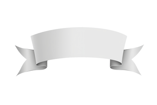 Blank white ribbon banner isolated on a transparent background, perfect for design projects, labels, or celebratory decorations. png