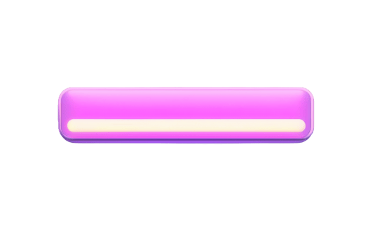 Bright pink rectangular neon light on a transparent background. Futuristic glowing design for modern and creative projects. High-tech visual element. png