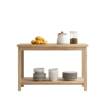 Stylish wooden table displaying fresh lemons and kitchenware for culinary inspiration. png