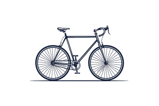 Detailed illustration of a classic road bicycle isolated on a transparent background. showcasing its intricate design and sleek structure. png