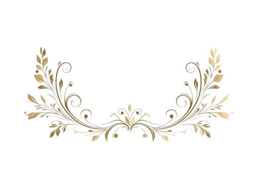 Elegant vintage floral ornament with intricate gold details on transparent background. Perfect for invitations and decorative designs. png