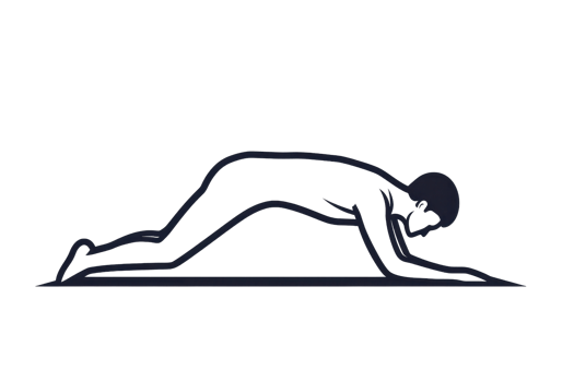 Illustration of a person in a yoga stretching position, practicing fitness and mindfulness on a plain background. png