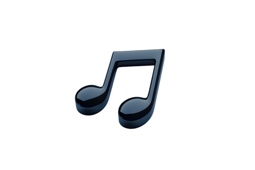 Sleek 3D black musical note symbol on transparent background. perfect for music-related designs, digital projects, or creative visuals. png