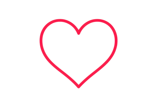 Minimalist red heart icon on a transparent background, perfect for expressing love, romance, and Valentine's Day themes in digital design. png