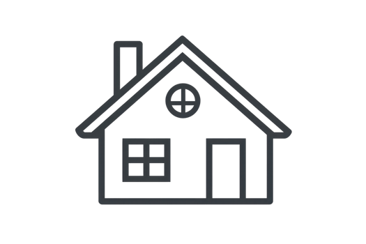 Simple black and white line drawing of a house icon, representing home, real estate, and architecture. Ideal for design and construction themes. png