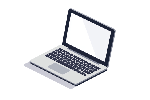 Modern laptop illustration depicting sleek design and functionality, isolated on transparent background. perfect for tech and business themes. png