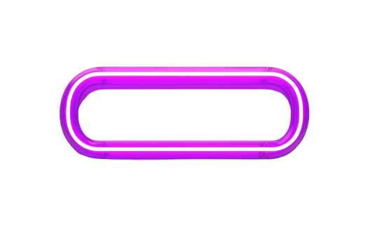 Vibrant neon pink oval shape on a dark background, perfect for creative design and advertising projects, adding a modern and colorful touch. png