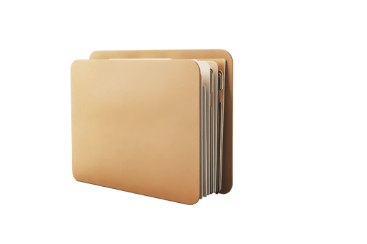 Brown folder isolated on transparent background. symbolizing organization and office work. Useful for documents, education, and business themes. png