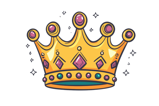 Colorful illustration of a royal crown with gemstones. Perfect for design projects related to royalty, luxury, and elegance. png