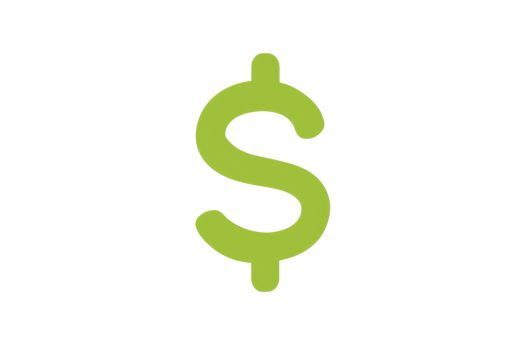 Green dollar symbol on a transparent background. representing finance, economy, and currency. Suitable for business and financial concepts. png